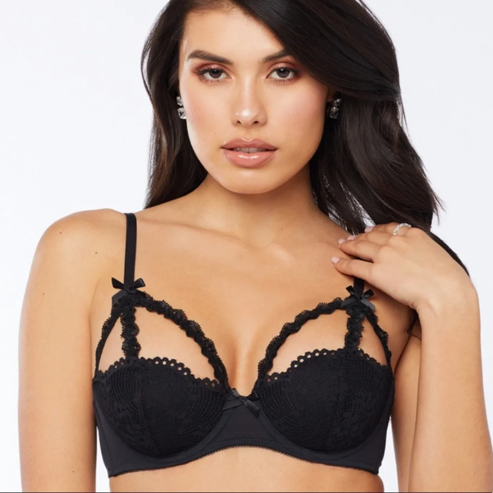 SXF Black Iridescent Lace Caged Bra - Picture 2 of 7